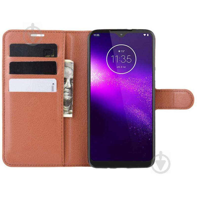 Чохол-книжка Litchie Wallet для Motorola One Macro / Moto G8 Play Brown (hub_LPMK54714) - фото 5