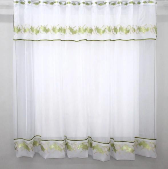 Занавеска на кухню 280х170 см Салатовый/Белый (00к 59-786)