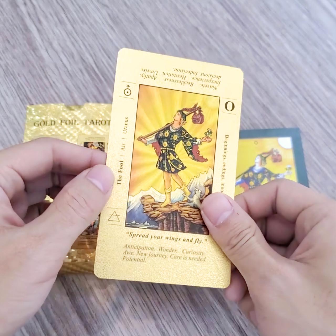 ᐉ Карты таро Вейта Gold Foil Tarot Deck в Box Gold Sun