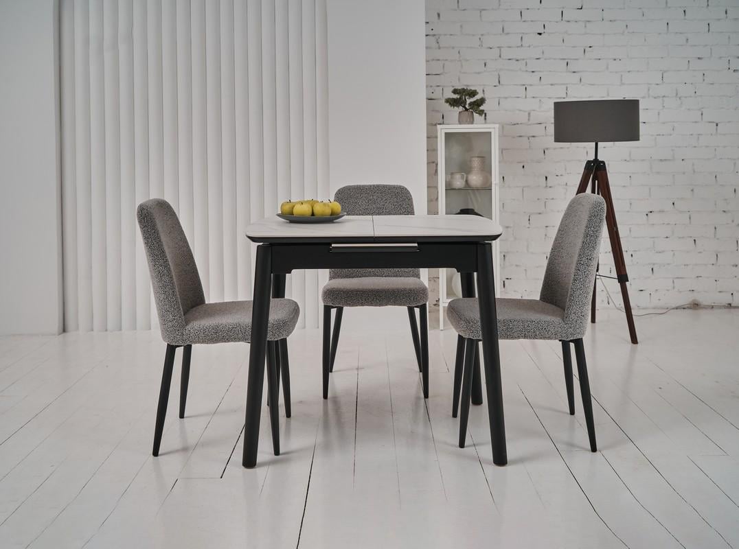 Стіл обідній розсувний Vetro Mebel 900-1200x750x760 мм Білий мрамур/Чорний (TМ-87-1) - фото 10 Стіл обідній розсувний Vetro Mebel 900-1200x750x760 мм Білий мрамур/Чорний (TМ-87-1) - фото 10