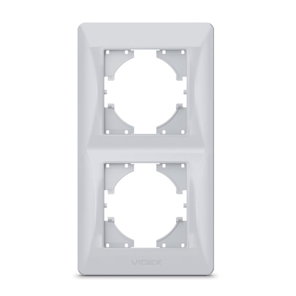 Рамка для розетки Videx Binera шовк на 2 місця вертикальна Срібний (13269) Рамка для розетки Videx Binera шовк на 2 місця вертикальна Срібний (13269)