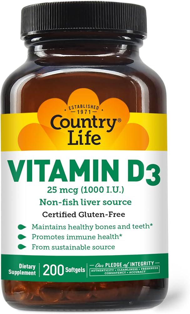 Витамин Д3 Country Life High Potency Vitamin D3 10000 IU 200 Softgels