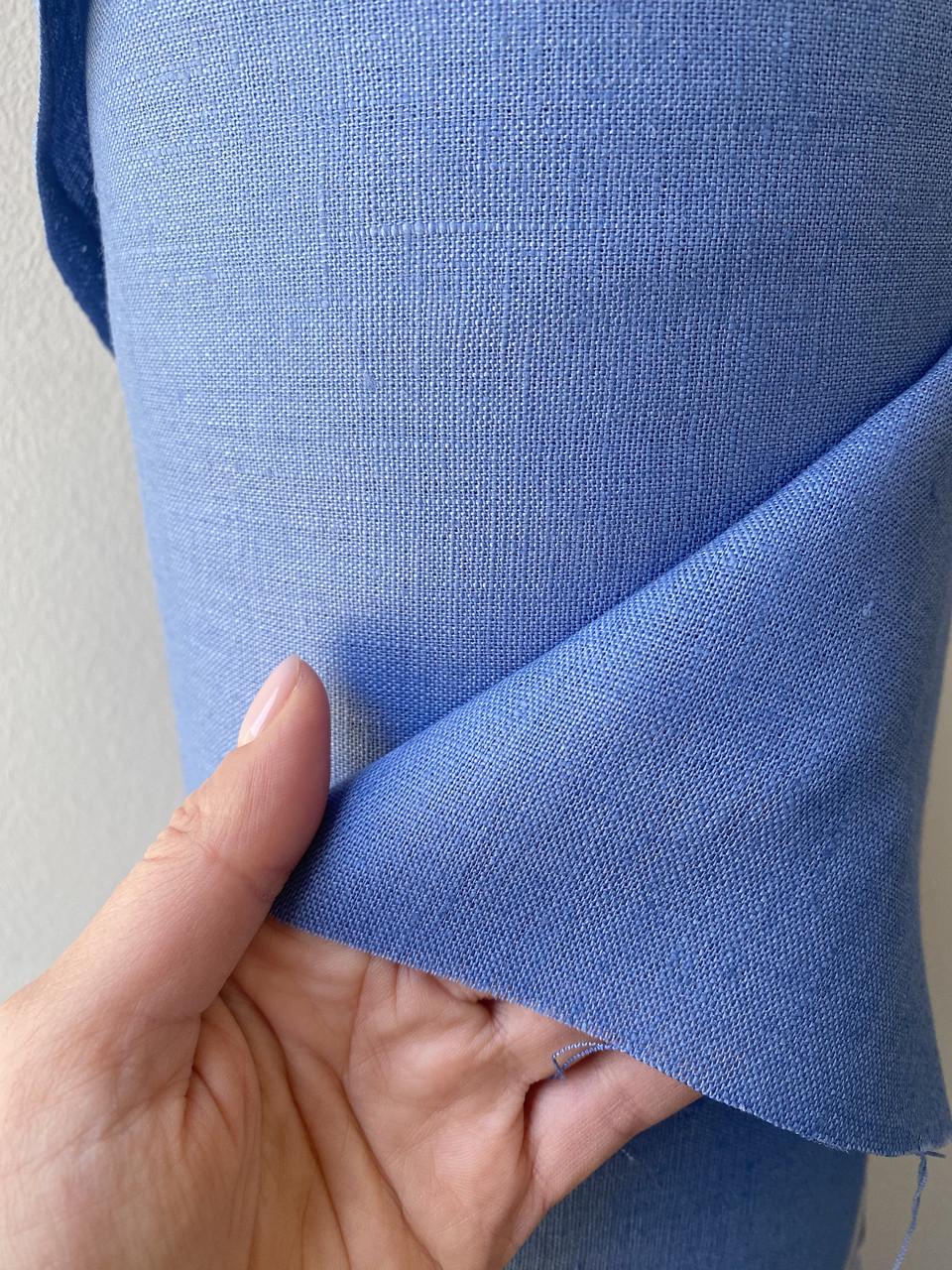 Ткань костюмная LINEN PLUS 100% лен 143 см 365 Синий - фото 4 Ткань костюмная LINEN PLUS 100% лен 143 см 365 Синий - фото 4