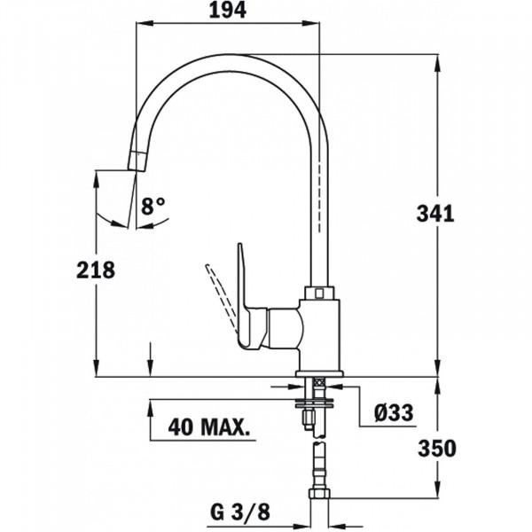 Смеситель для мойки Teka Alaior H SP 995 Карбон (55995020CN) - фото 2