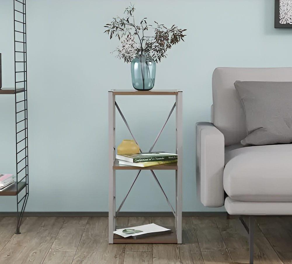 Этажерка Ferrum-decor Коннект 3/34 ДСП 16 мм 73x34x28 см Серый/Дуб Сонома (FRD-104304)