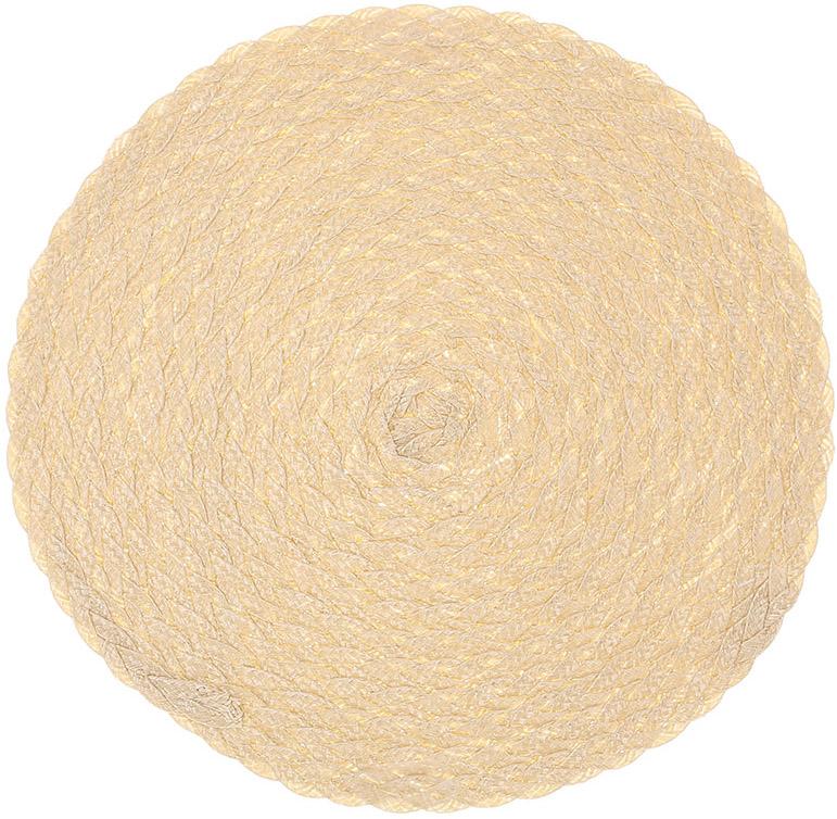 Набор 4 сервировочных коврика Casual бежевый Ø38см, плейсмат (подтарельники) - фото 1