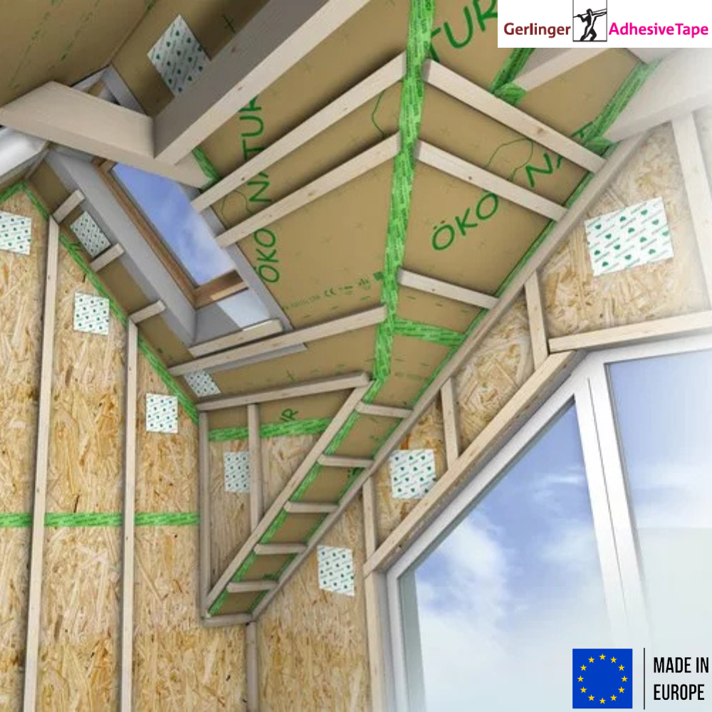 Лента клейкая пароизоляционная Gerband 586 60 мм x 25 м Зеленый (391027) - фото 5