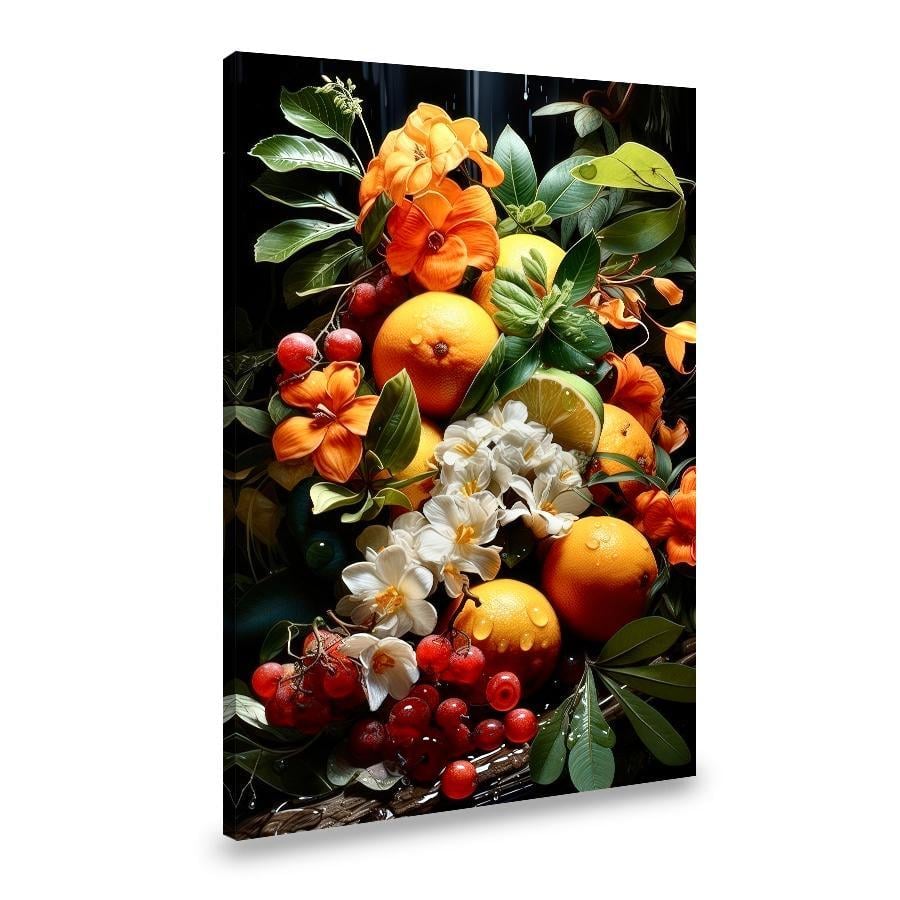 Картина на холсте Натюрморт из фруктов/ягод и цветов 80x54 см (219VP_L) Картина на холсте Натюрморт из фруктов/ягод и цветов 80x54 см (219VP_L)