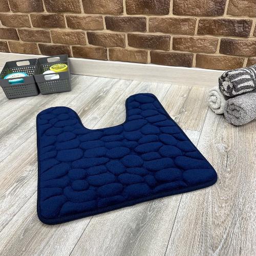 Набор ковриков в ванную и туалет Stone Premium Memory Foam 3в1 80х50/60х40/60х50 см Синий (NK3S0006) - фото 5 Набор ковриков в ванную и туалет Stone Premium Memory Foam 3в1 80х50/60х40/60х50 см Синий (NK3S0006) - фото 5