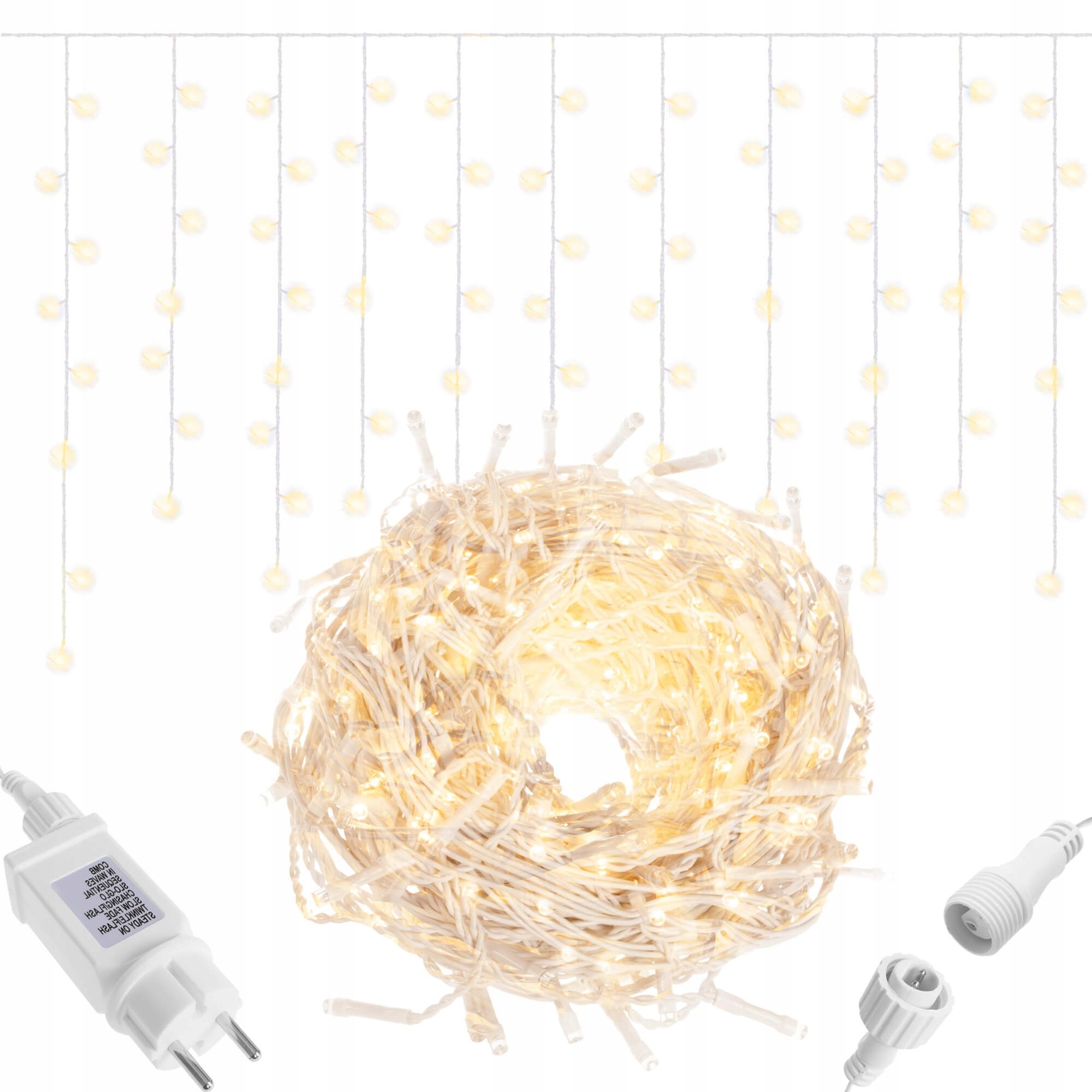 Гірлянда-бахрома Springos вулична 12 м 300 LED Warm White (CL301) - фото 2 Гірлянда-бахрома Springos вулична 12 м 300 LED Warm White (CL301) - фото 2
