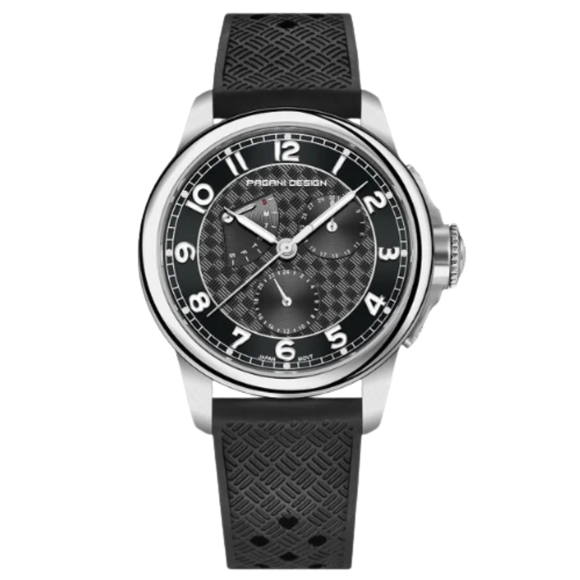 Часы мужские водонепроницаемые Pagani Design PD/1780 с хронографом Black/Silver/Black (21778427)