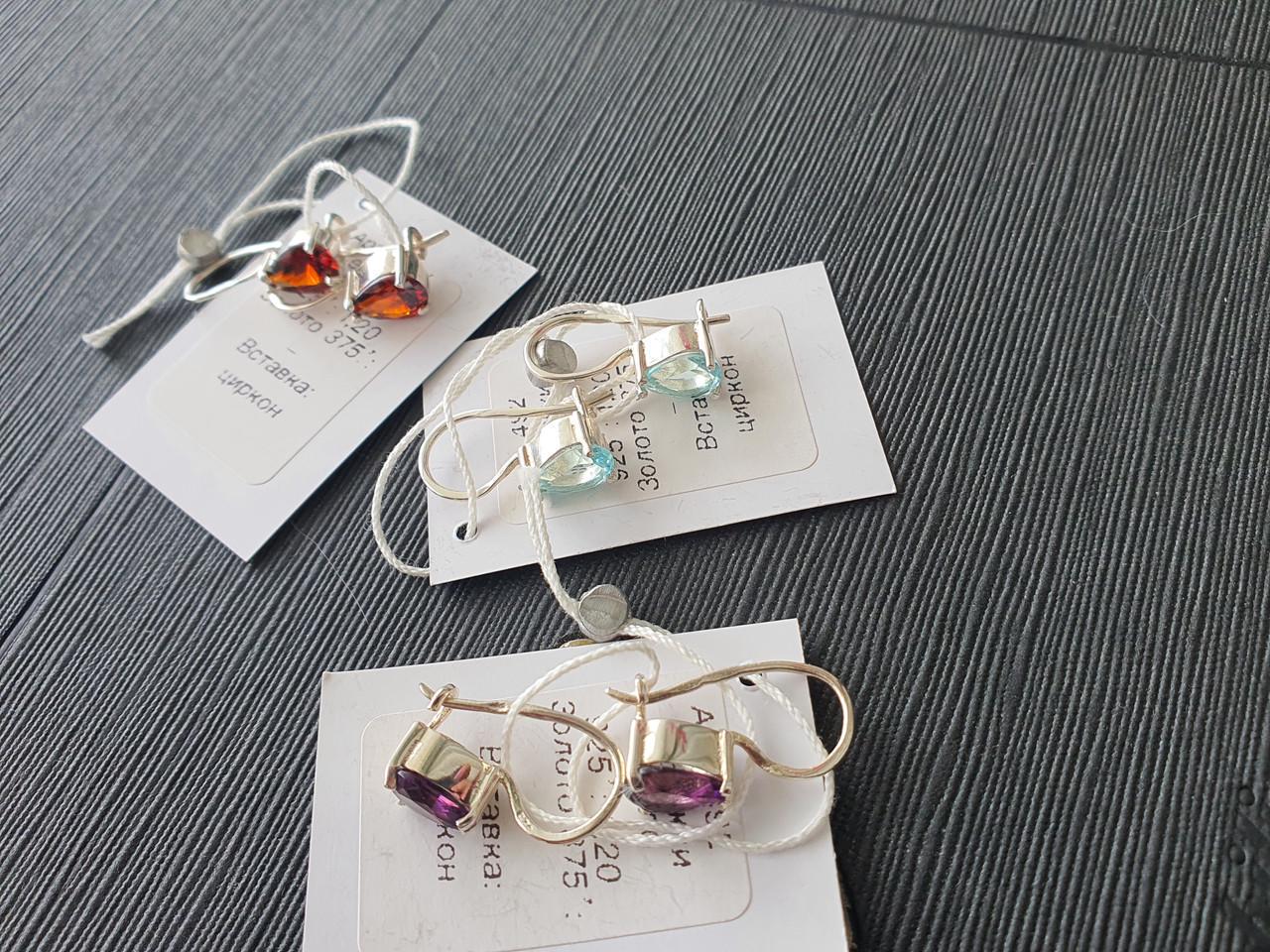 Срібні сережки Ія французька застібка 925 проба Фіолетовий (26943629) - фото 3