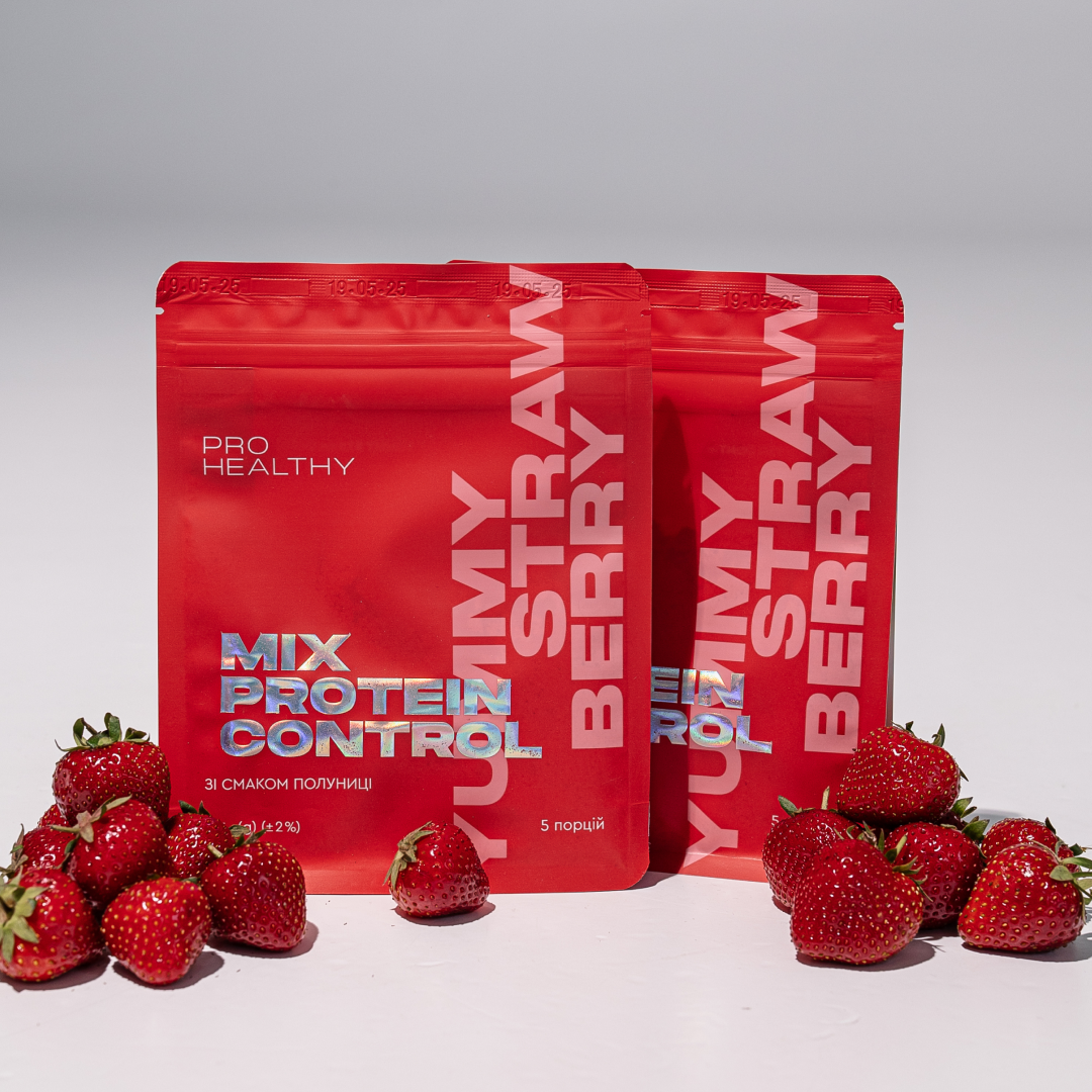 Протеїновий коктейль зі смаком полуниці для контролю або для збільшення ваги Pro Healthy Choice Mix Protein Control Yummy Strawberry 145 г - фото 3 Протеїновий коктейль зі смаком полуниці для контролю або для збільшення ваги Pro Healthy Choice Mix Protein Control Yummy Strawberry 145 г - фото 3