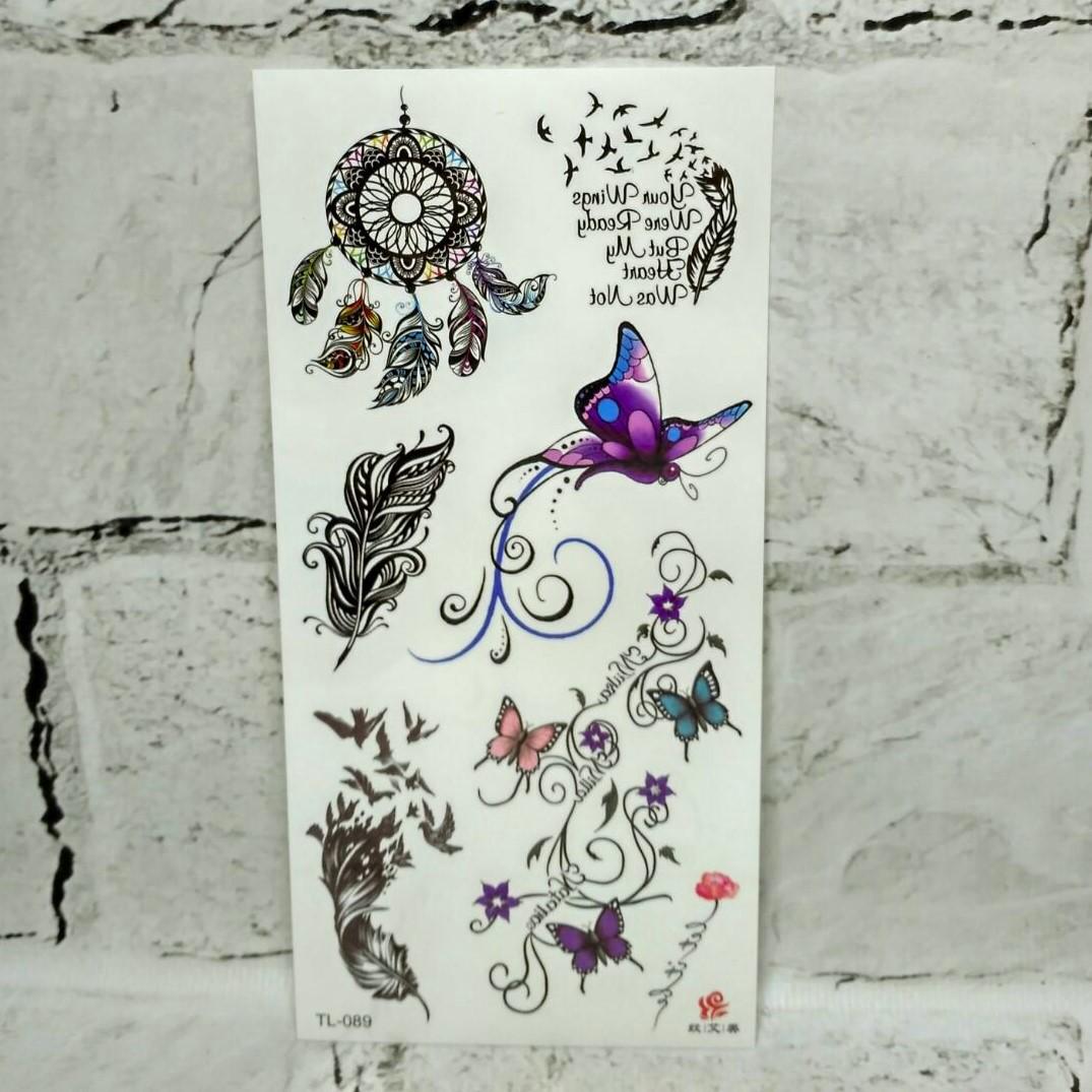 Тату временные Микс лист 9x19 см (TL-089)