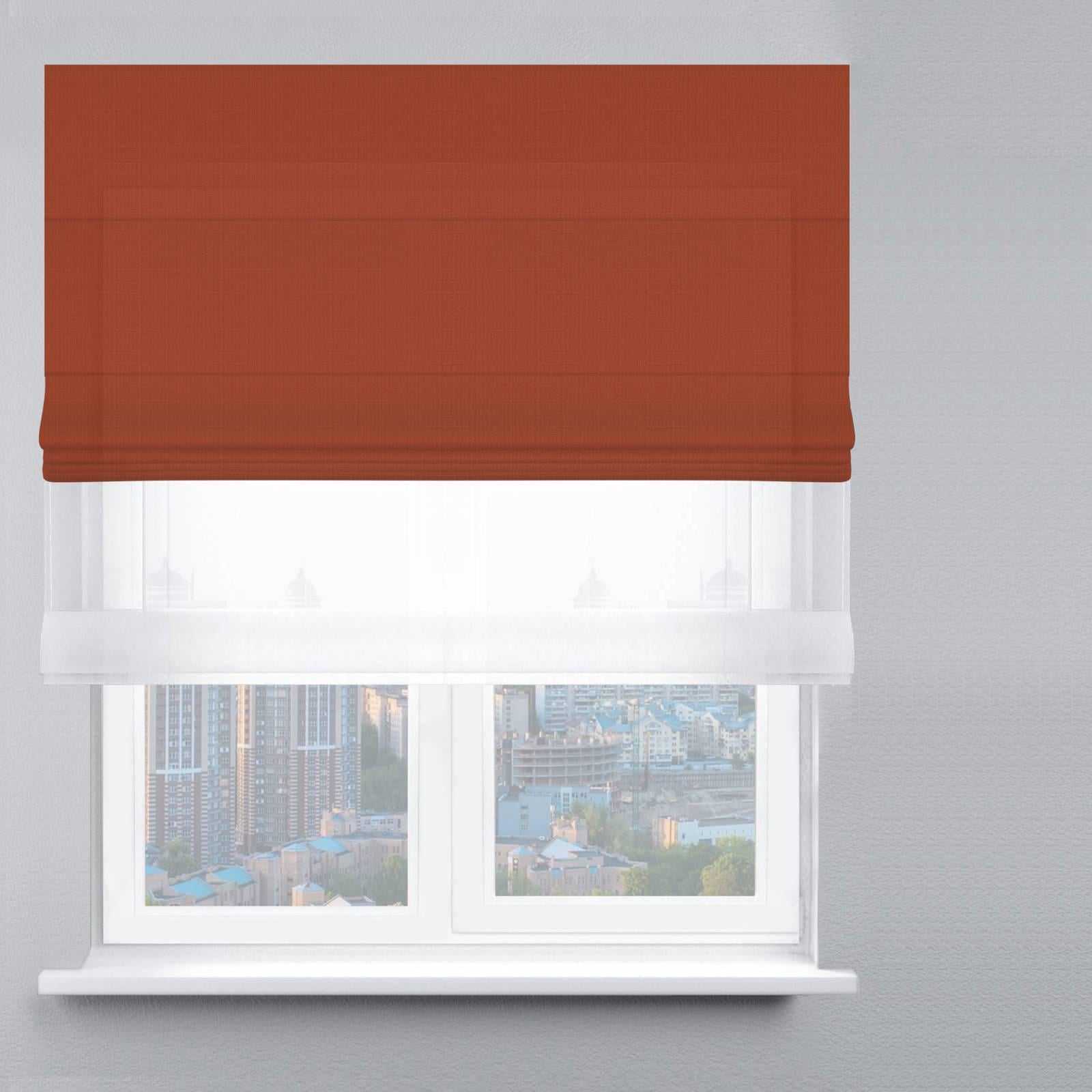 Римская штора день-ночь Лен 190х170 см Красный/Белый