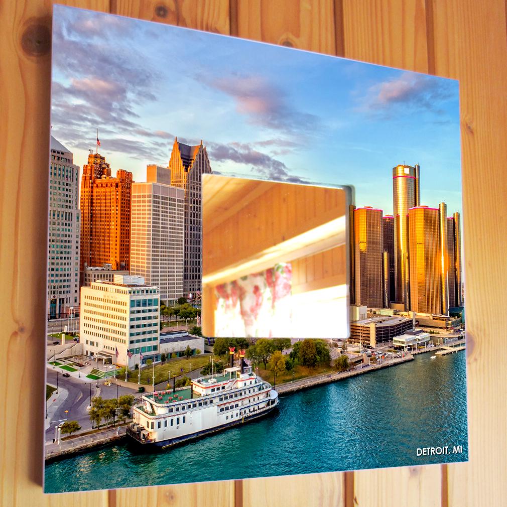 Дзеркало декоративне Детройт Мічиган 260х260 мм (M04037)