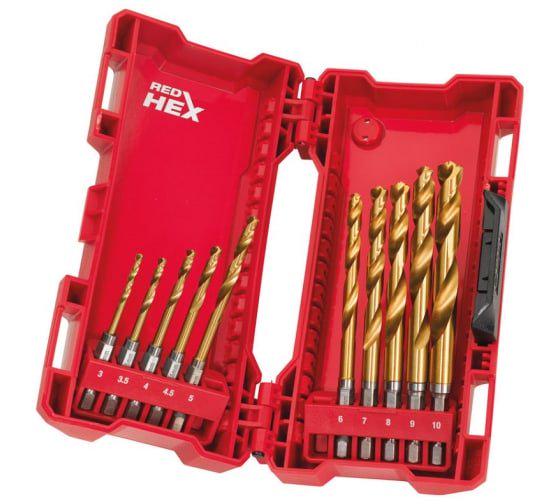 Набор сверл по металлу Milwaukee RedHEX HSS-G TiN 10 шт. (48894759)