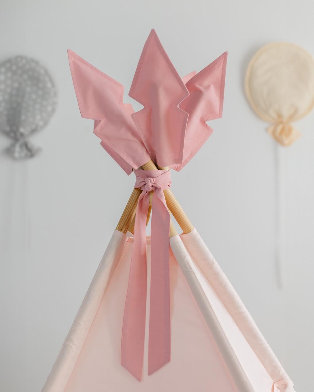 Вігвам для дівчинки Пухнасті друзі з об'ємним килимком з 2 подушками Пудровий - фото 3 Вігвам для дівчинки Пухнасті друзі з об'ємним килимком з 2 подушками Пудровий - фото 3