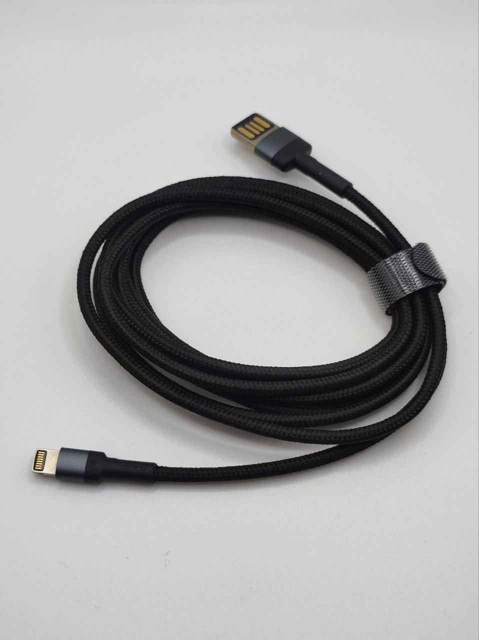 Кабель Baseus Cafule Special Edition Cable USB to Lightning 2,4 A 1 м Black/Grey (CALKLF-GG1) - фото 2