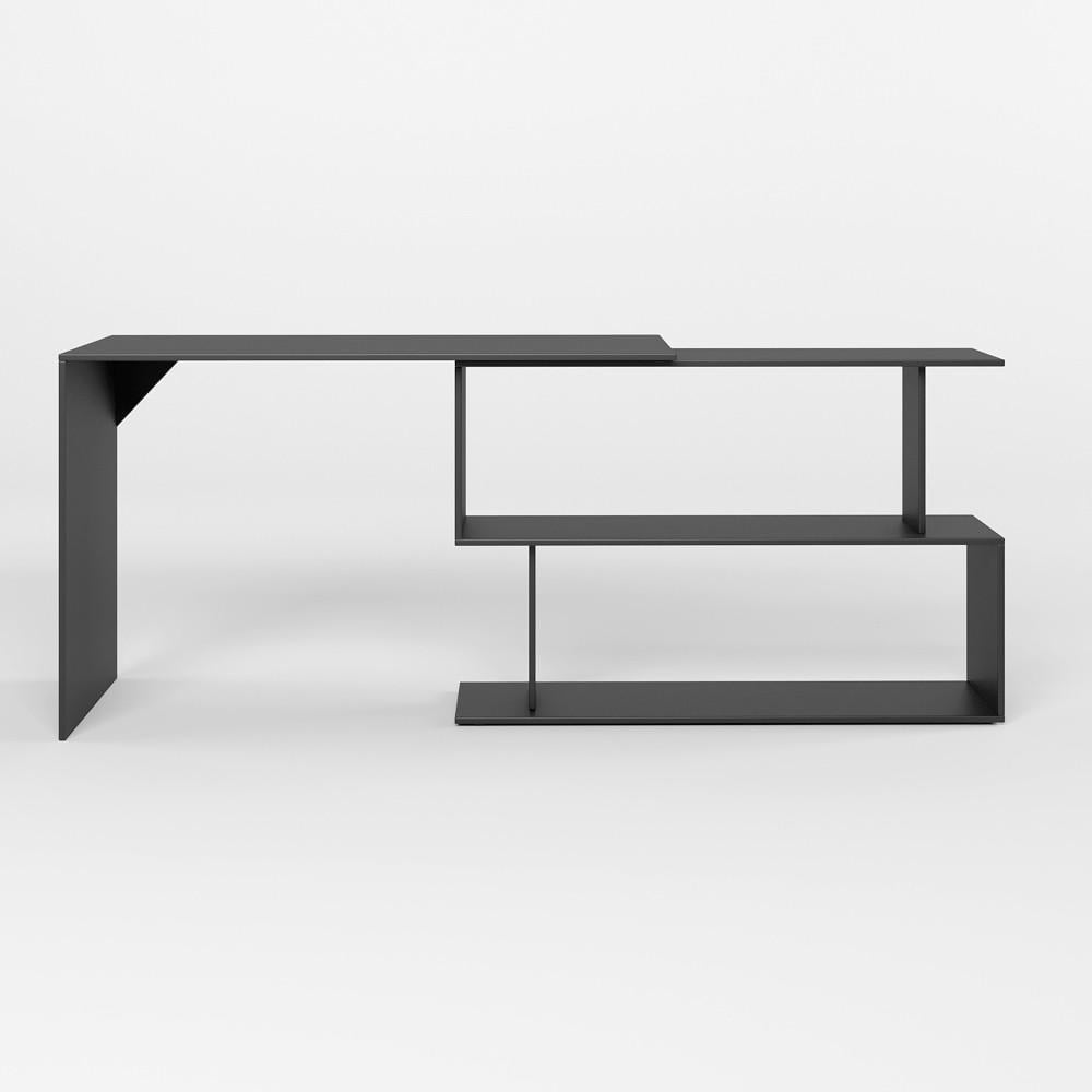 Компьютерный стол поворотный с полками М-Зон Джеко 1200 Антрацит (MZN-031033) - фото 5 Компьютерный стол поворотный с полками М-Зон Джеко 1200 Антрацит (MZN-031033) - фото 5