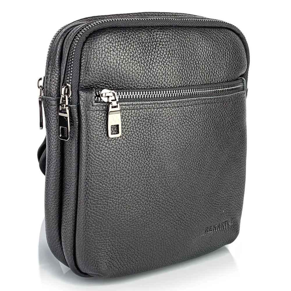 Сумка через плече шкіряна Tiding Bag TD-2031 Чорний