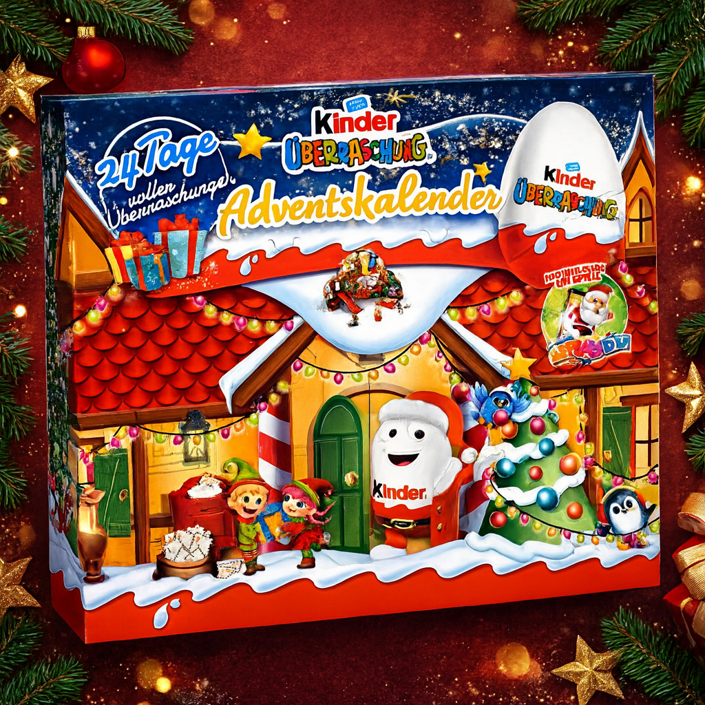 Адвент календар Kinder Новий Рік із кіндер сюрпризами 480 г шоколадних яйця-сюрпризи 24 шт.