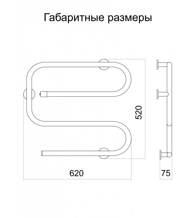 Рушникосушка Теплый Мир Єврозмійка L 620х520х75 мм 82 Вт - фото 2