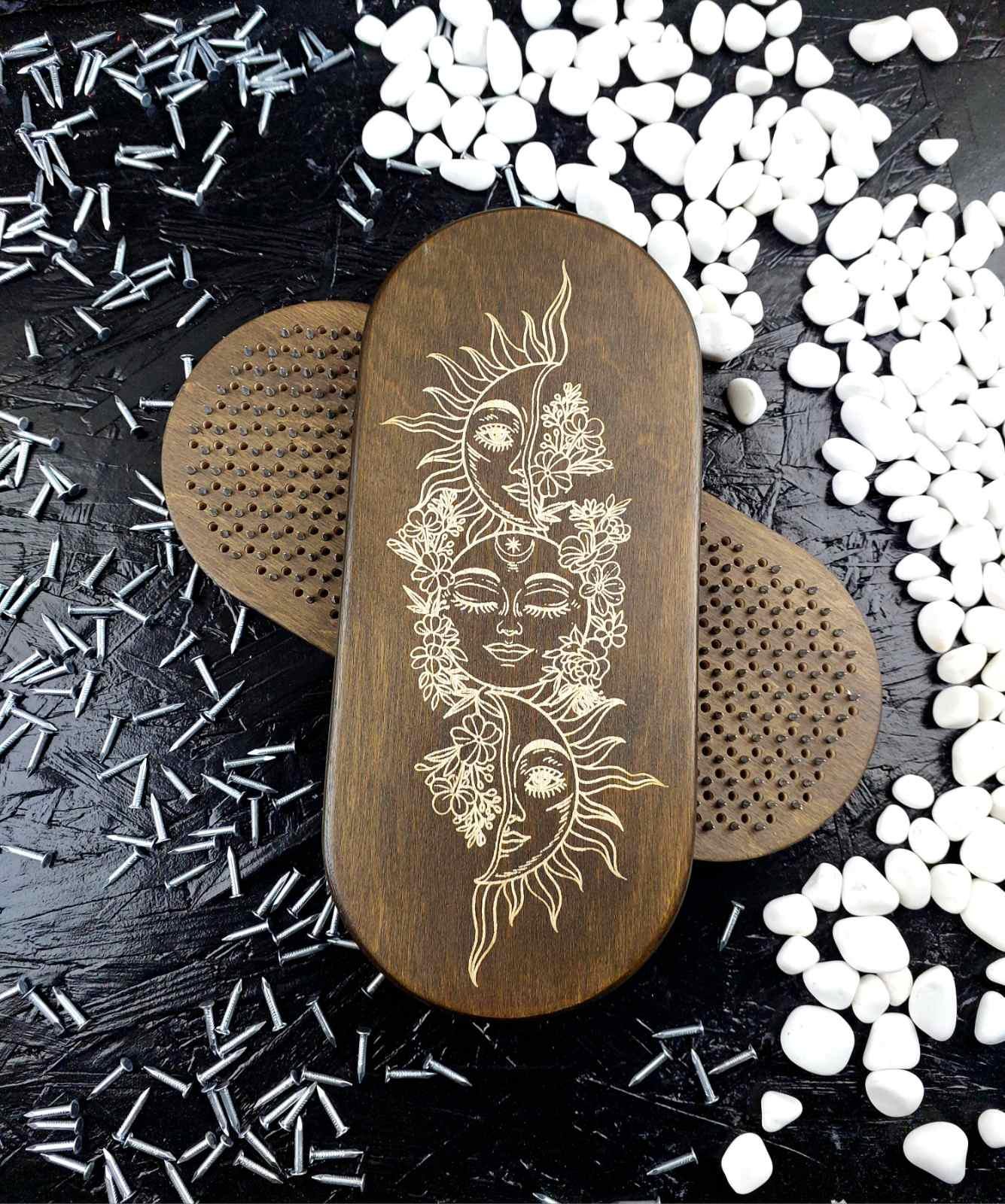 Доски Садху с оцинкованными гвоздями шаг 10 мм с чехлом Коричневый (sadhu-34) Доски Садху с оцинкованными гвоздями шаг 10 мм с чехлом Коричневый (sadhu-34)