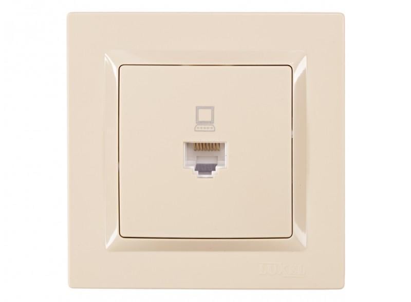 Розетка компьютерная Luxel JAZZ 9327 Кремовый (00000038513)
