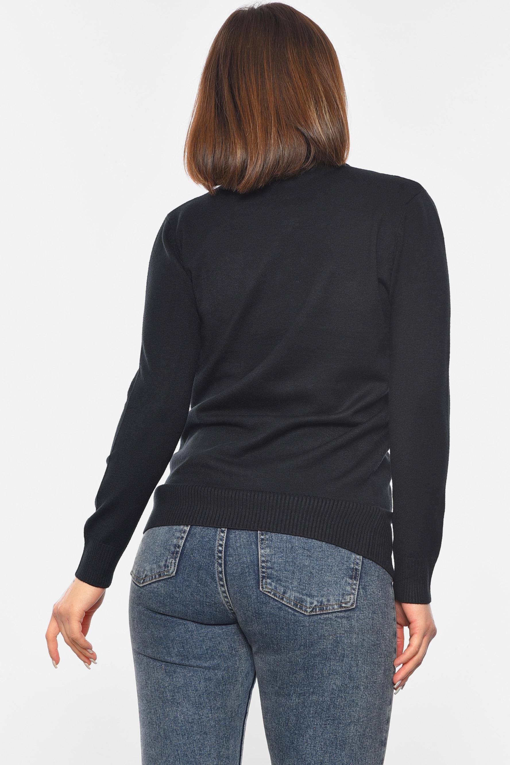 Светр жіночий подовжений L Чорний (192116) - фото 3 Светр жіночий подовжений L Чорний (192116) - фото 3