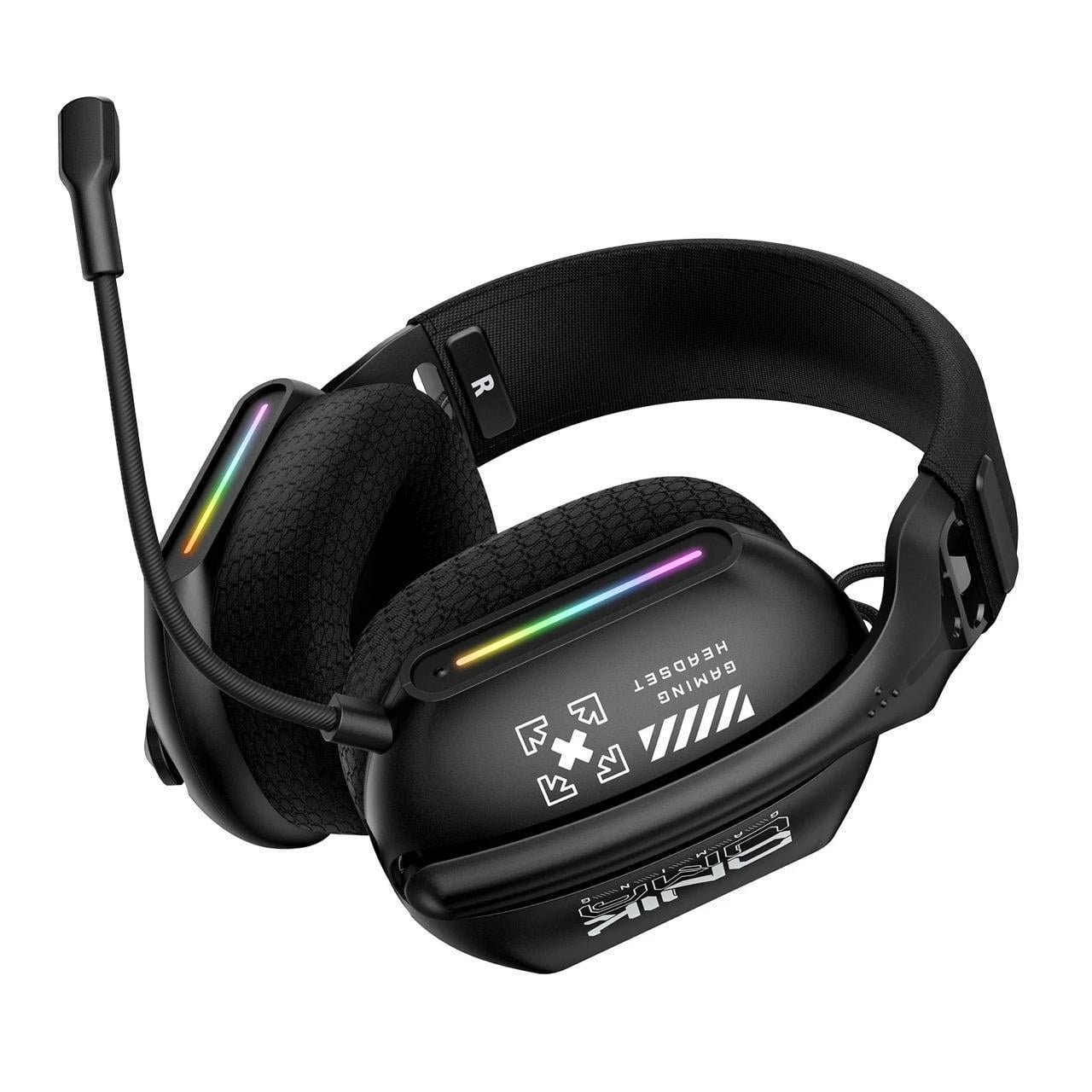 Навушники ігрові бездротові Onikuma GT808 Bluetooth з мікрофоном та RGB Black (19118)