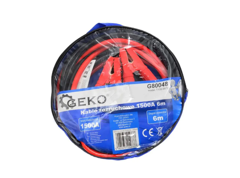 Провод стартовый Geko G80048 для прикуривания автомобиля 1500А 6 м