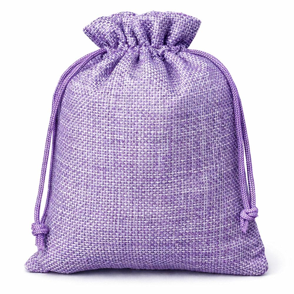 Подарочные мешочки LOSSO из мешковины 15х20 см 5 шт. Сиреневый (575846458)