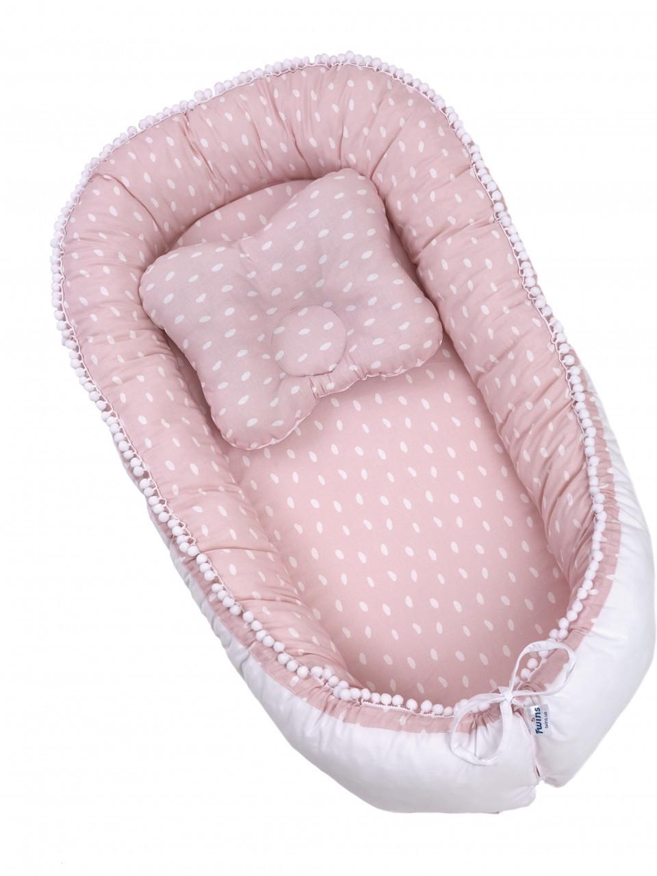 Кокон-гнездышко для новорожденных Twins Маршмеллоу 82х44 см Розовый (T8984)
