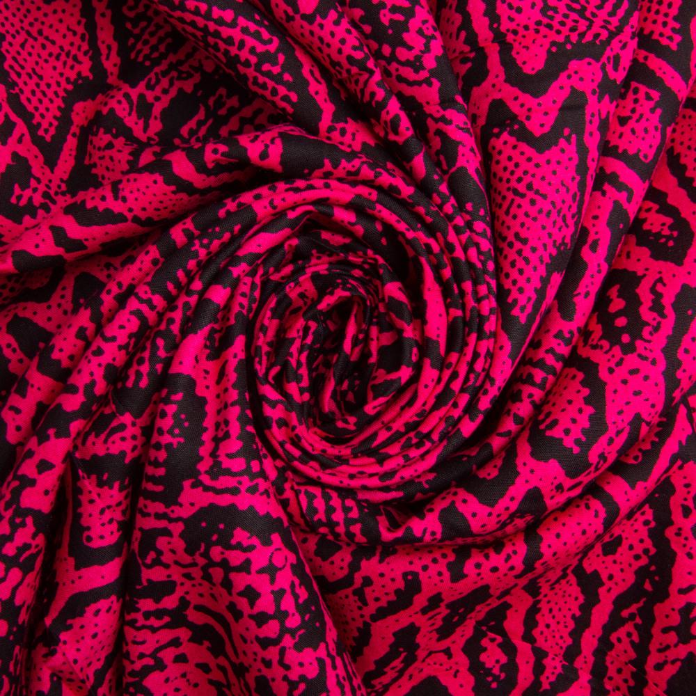 Ткань платяная штапель вискоза Рептилия 140 г/м2 145 см Малина (26529)