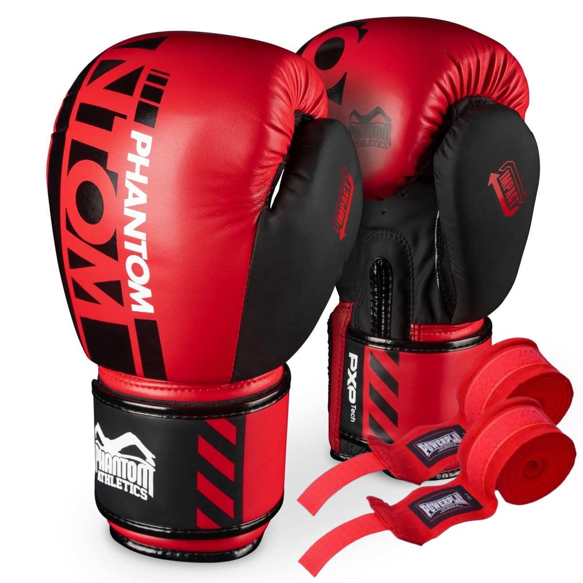 Боксерські рукавиці Phantom APEX з бинтом 4 м 14 ун. Red (PHBG2729-14)