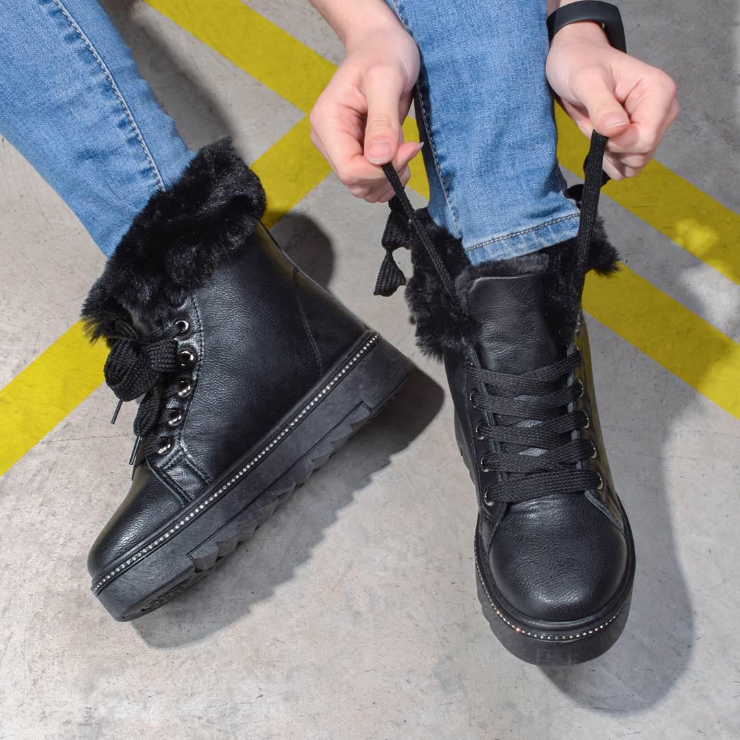 Ботинки женские зимние со стразами на меху 324380 р. 37 23,5 см