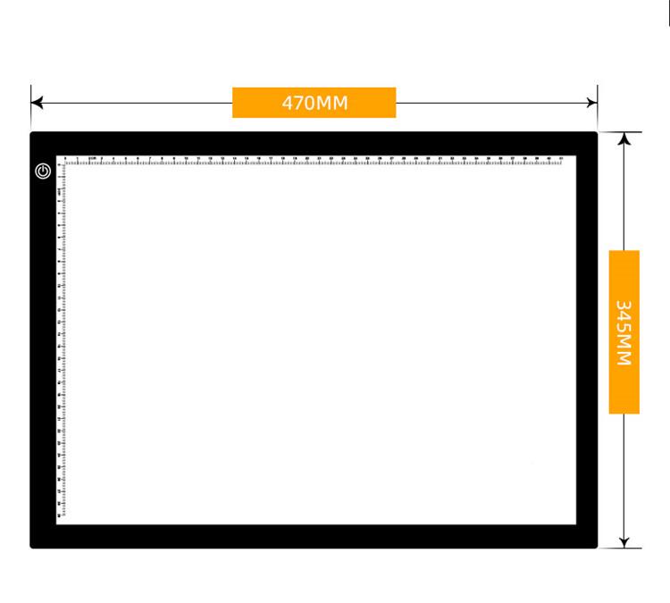 Світловий планшет для малювання та копіювання з вимірювальною шкалою 9 Вт формат А3 (A3-2A) - фото 3