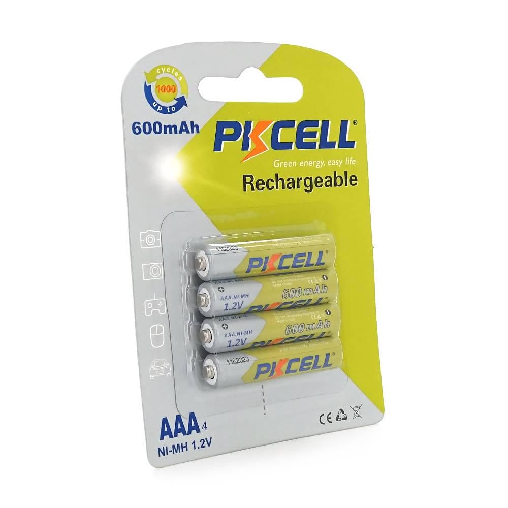 Акумулятор PKCELL Rechargeable Battery 1,2V AAA 600mAh NiMH 4 штуки в блістері (30726)