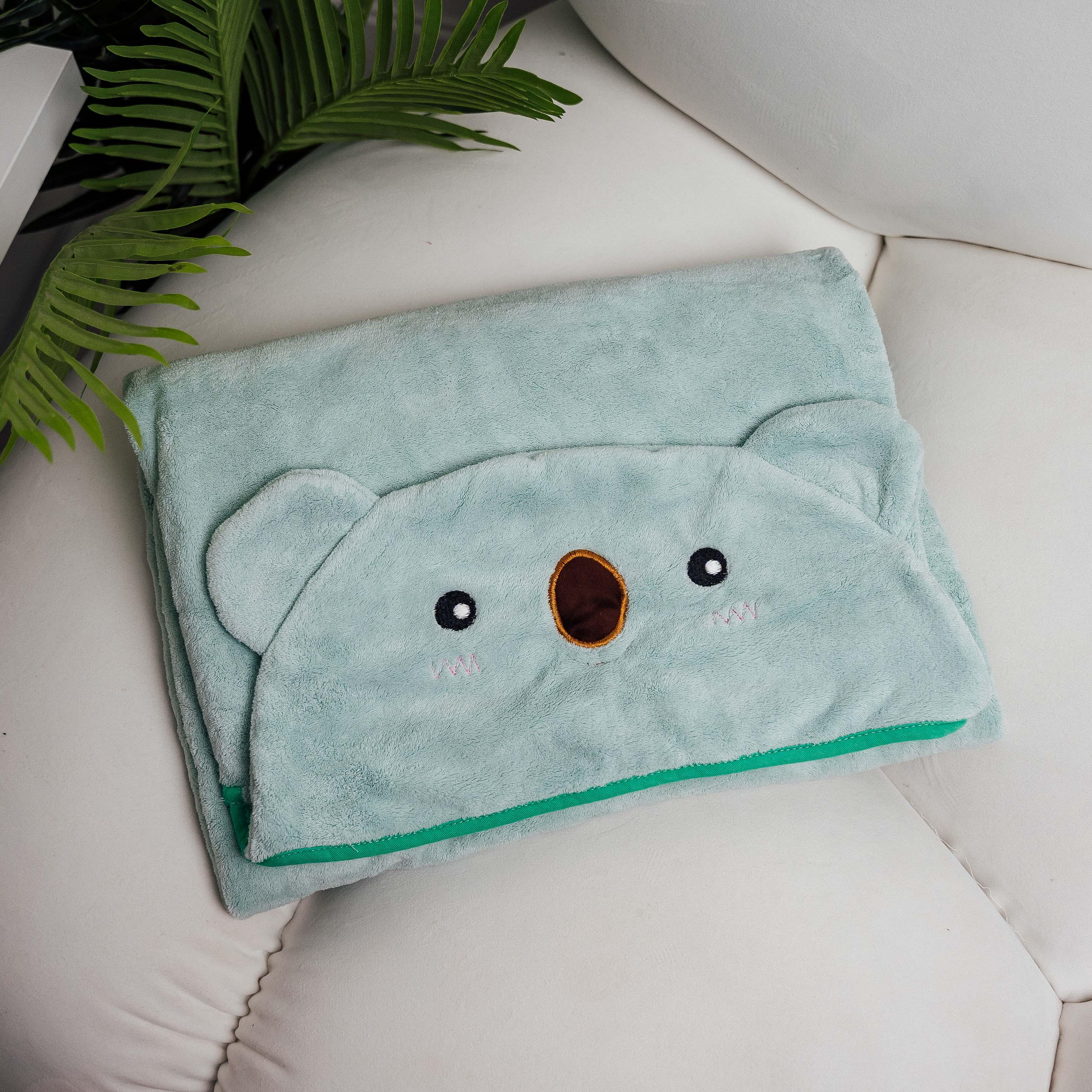 Детское полотенце Koloco Коала 100x140 см Бело-зеленый (87199)