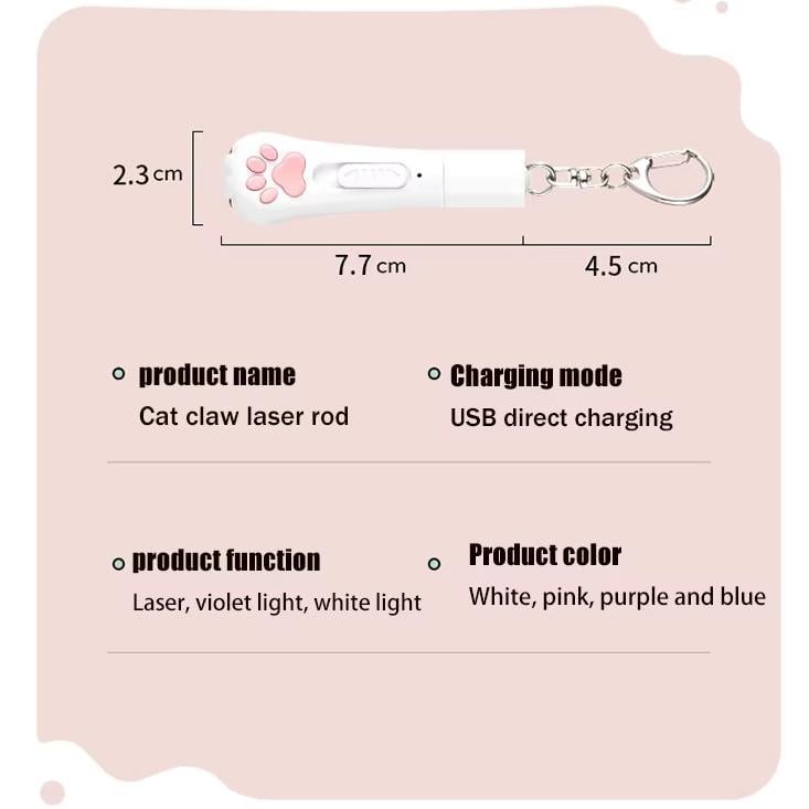 Ігровий ліхтар-лазер для тварин ZK-2381L LED+UV 4 картинки USB Білий (29703519) - фото 5