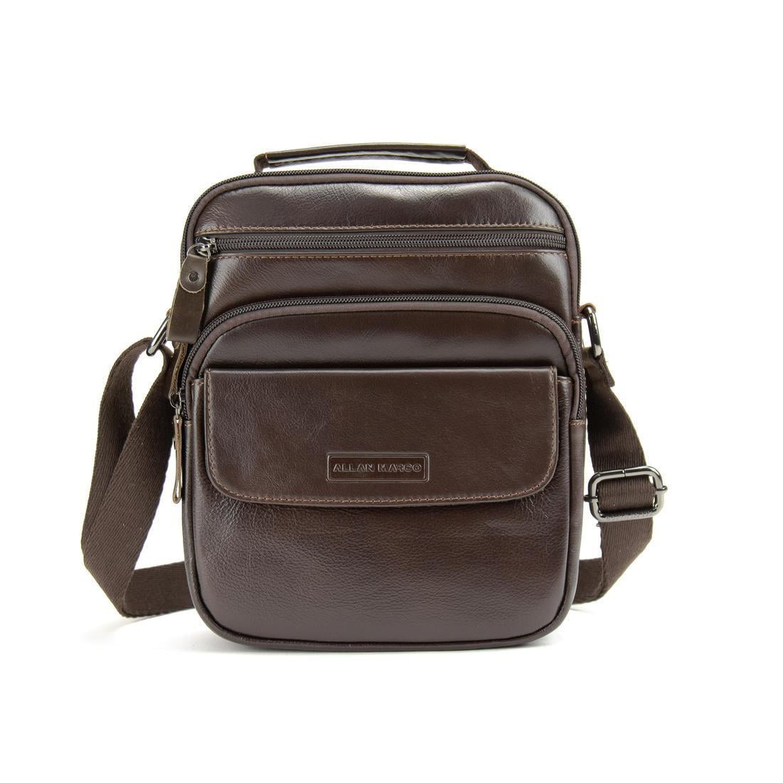 Мужская сумка через плечо с ручкой Royal Bag RR-9137DB Коричневый (7593)