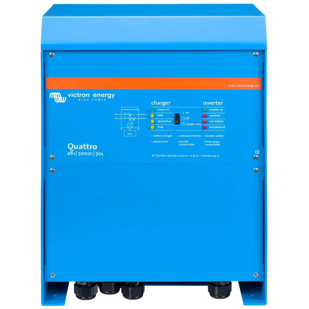 Инвертор VictronEnergy Quattro 48/5000/70-100/100 однофазная чистая синусоида (34793539) Инвертор VictronEnergy Quattro 48/5000/70-100/100 однофазная чистая синусоида (34793539)