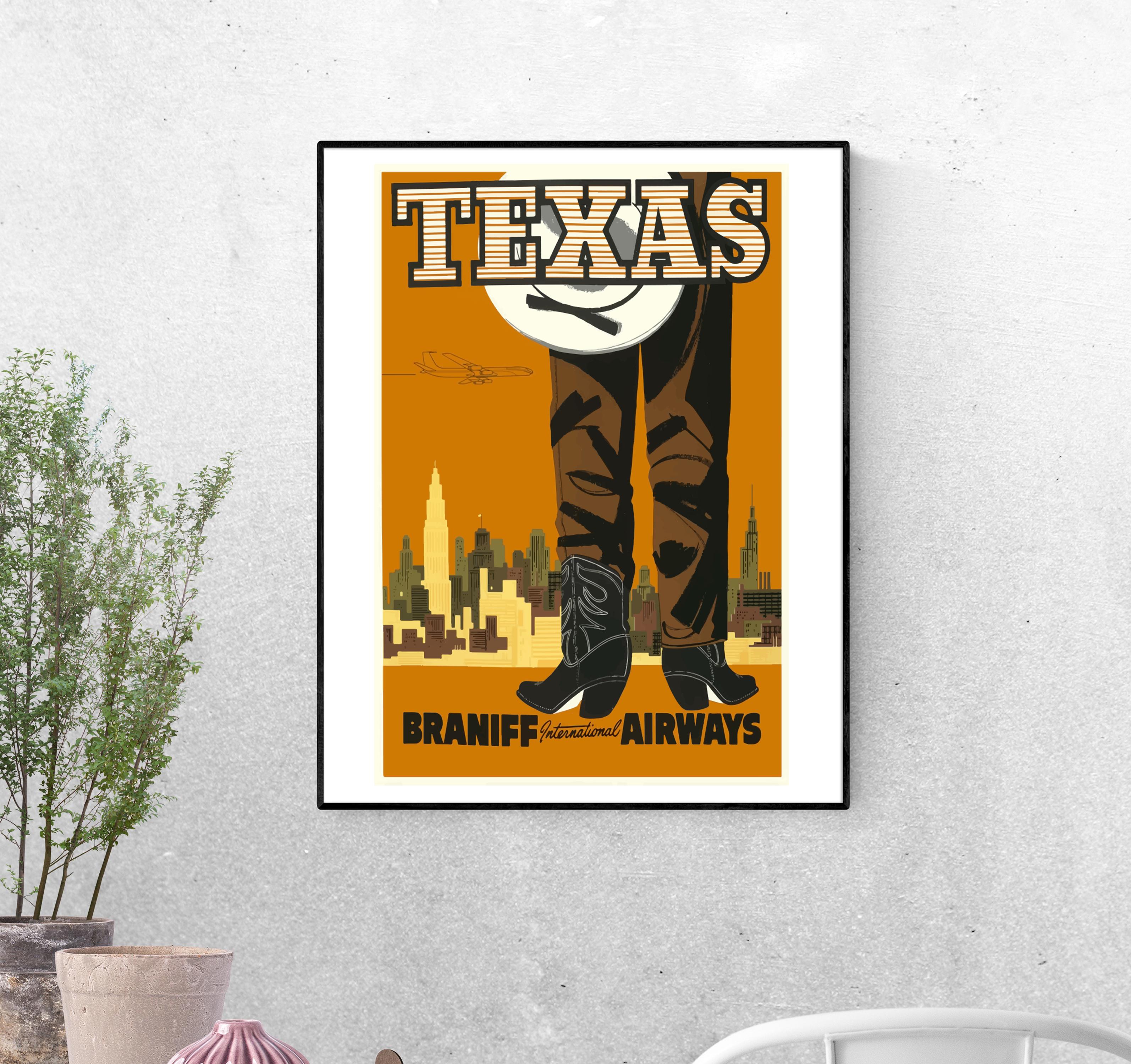 Тревел-постер Техасская шляпа и сапоги формат А-1