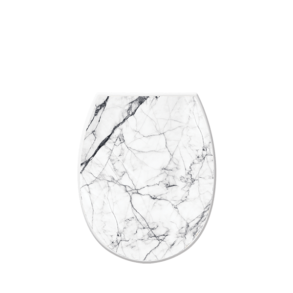 Сиденье на унитаз Elif plastic Marble white с рисунком (1635098833)