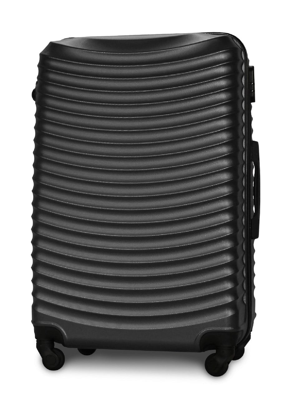 Чемодан пластиковый Fly 1053 большой на 4 колесах 75х49х29 см 90 л Темно-серый