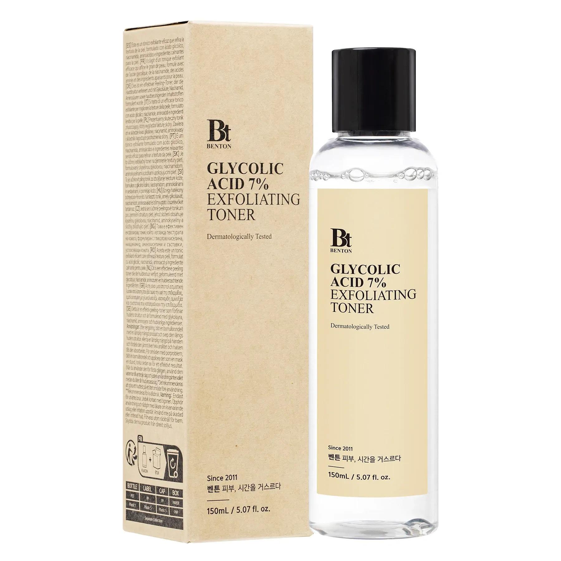 Тонер отшелушивающий из 7% гликолевой кислоты Benton Glycolic Acid 7% Exfoliating Toner 150 мл