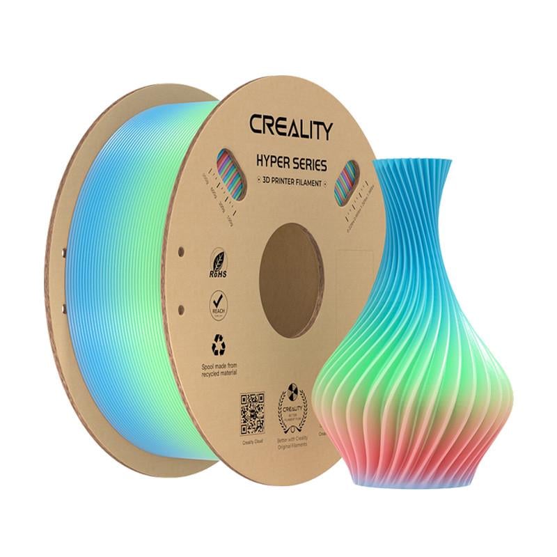 Пластик CREALITY Hyper PLA для 3D принтера 1 кг 1,75 мм Радужный длинный градиент.