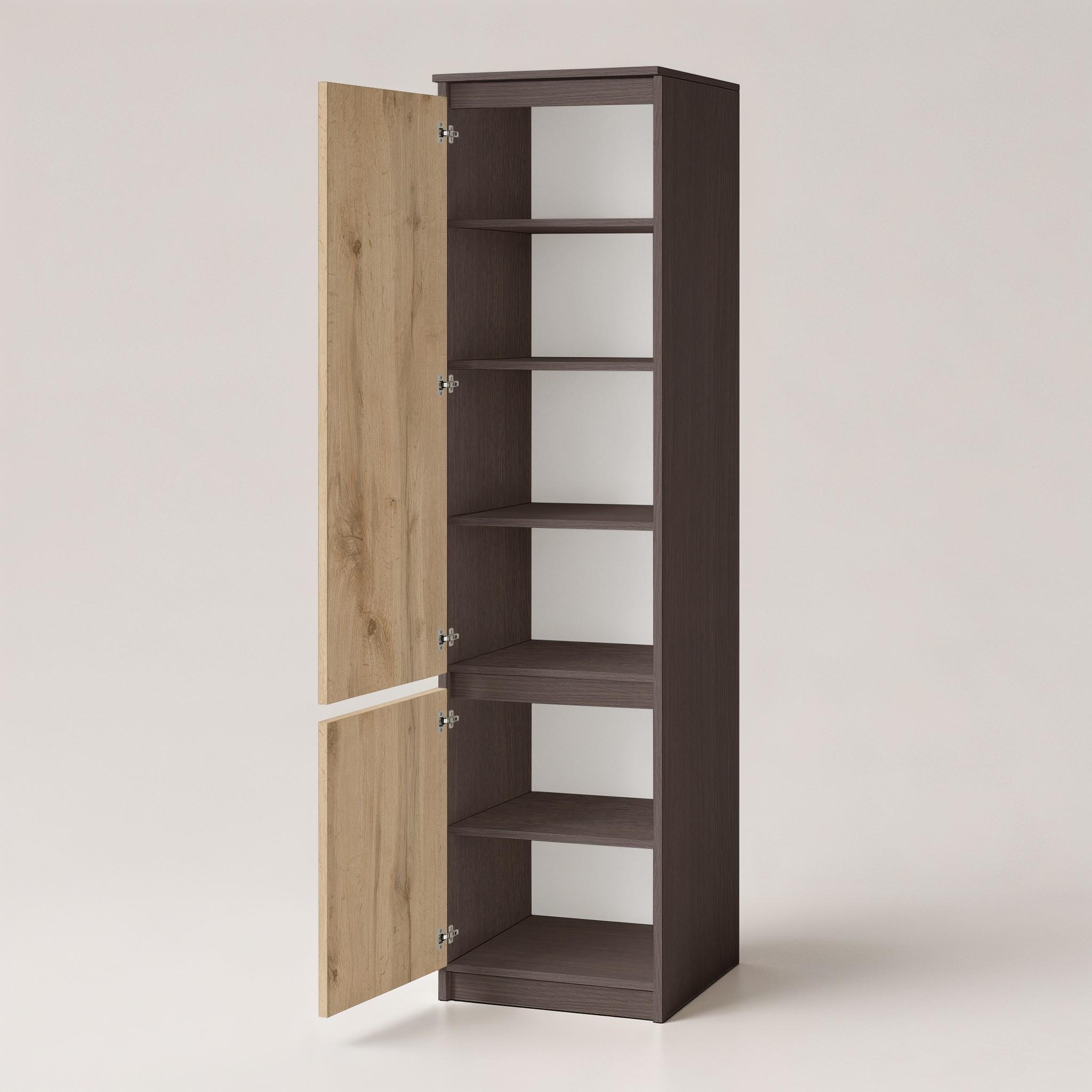 Шафа-пенал з полицями T-217 500х498х2117 мм Венге Магія/Дуб Аппалачі - фото 2 Шафа-пенал з полицями T-217 500х498х2117 мм Венге Магія/Дуб Аппалачі - фото 2