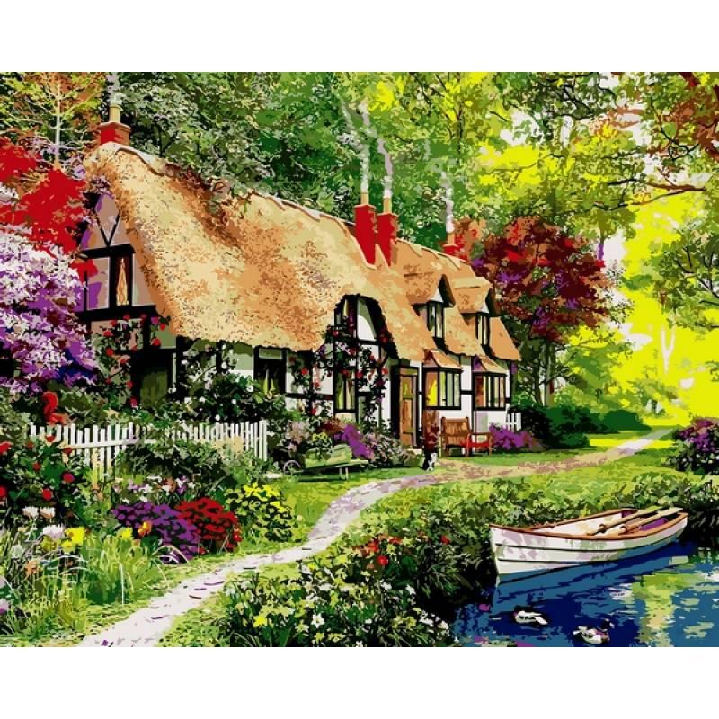 Картина по номерам Mariposa "Коттедж для прогулок по лесу" 40x50 см (MR-Q2202)